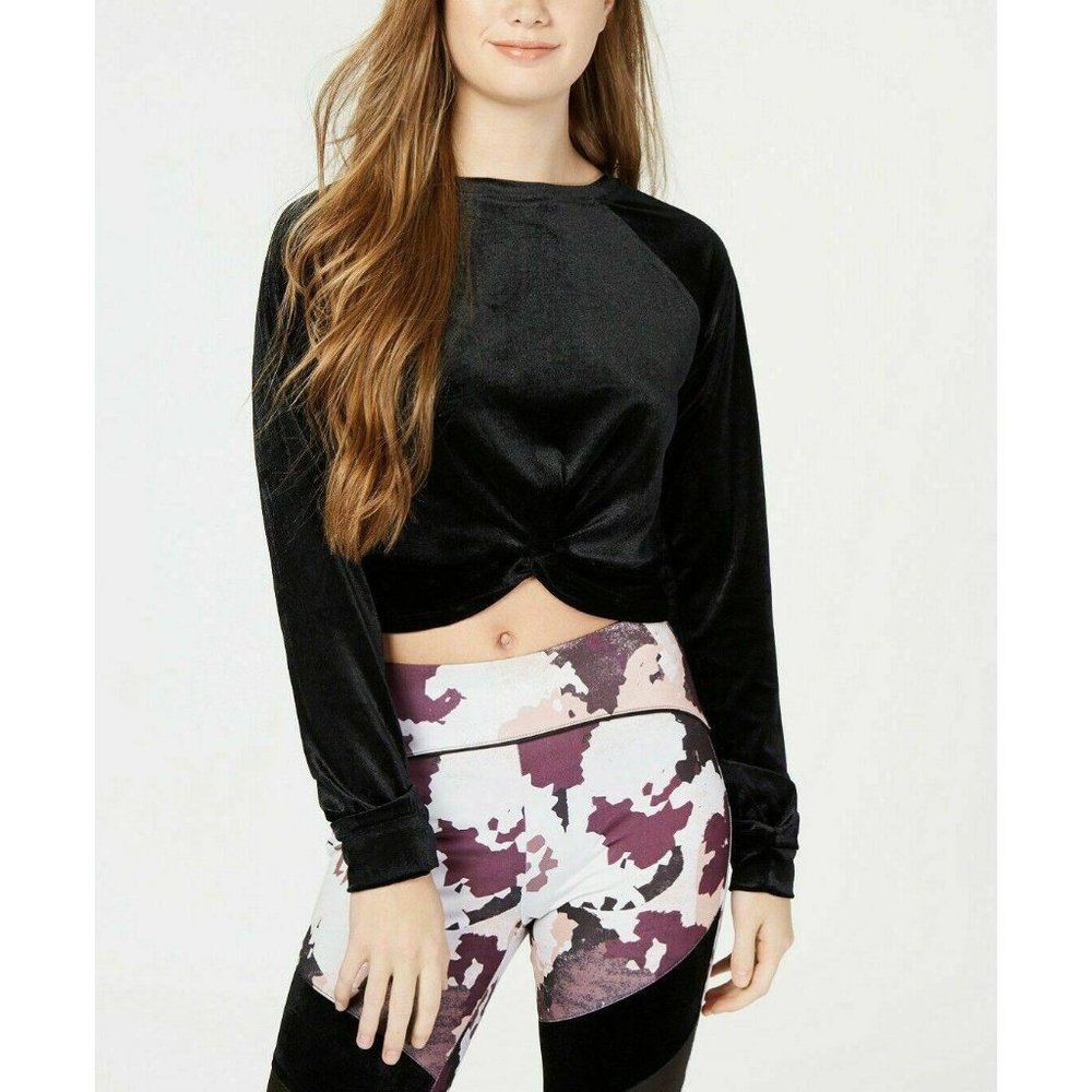 MaterialGirls NWT Medium (4 - 6) Twist-Front Velour Cropped Top
